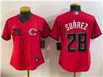 Cincinnati Reds #28 Eugenio Suarez Women's Red 2026 City Connect Jersey