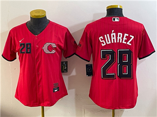 Cincinnati Reds #28 Eugenio Suarez Women's Red 2026 City Connect Jersey