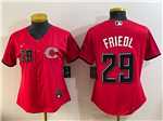 Cincinnati Reds #29 TJ Friedl Women's Red 2026 City Connect Jersey