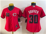 Cincinnati Reds #30 Ken Griffey Jr. Women's Red 2026 City Connect Jersey