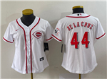 Cincinnati Reds #44 Elly De La Cruz Women's White Cool Base Jersey