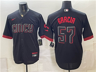 Cincinnati Reds #57 Julian Garcia Black City Connect Jersey