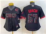 Cincinnati Reds #57 Julian Garcia Women's Black City Connect Jersey