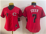 Cincinnati Reds #7 Spencer Steer Women's Red 2026 City Connect Jersey