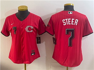 Cincinnati Reds #7 Spencer Steer Women's Red 2026 City Connect Jersey