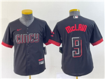 Cincinnati Reds #9 Matt McLain Youth Black 2023 City Connect Jersey