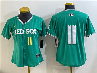 Boston Red Sox #11 Rafael Devers Women's Green 2025 City Connect Limited Jersey