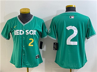 Boston Red Sox #2 Alex Bregman Women's Green 2025 City Connect Limited Jersey