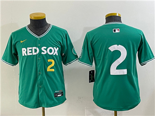 Boston Red Sox #2 Alex Bregman Youth Green 2025 City Connect Limited Jersey