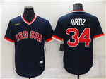 Boston Red Sox #34 David Ortiz Navy Cooperstown Collection Cool Base Jersey