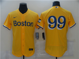 Boston Red Sox #99 Alex Verdugo Gold 2021 City Connect Flex Base Jersey