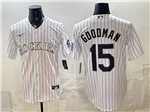Colorado Rockies #15 Hunter Goodman White Limited Jersey