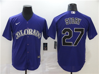 Colorado Rockies #27 Trevor Story Purple 2020 Cool Base Jersey