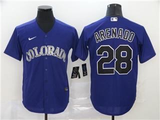 Colorado Rockies #28 Nolan Arenado Purple 2020 Cool Base Jersey