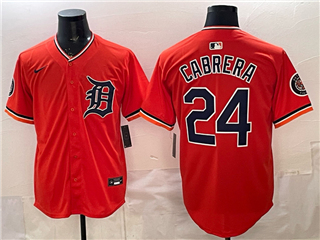 Detroit Tigers #24 Miguel Cabrera Orange Limited Jersey