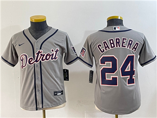 Detroit Tigers #24 Miguel Cabrera Youth Gray Limited Jersey