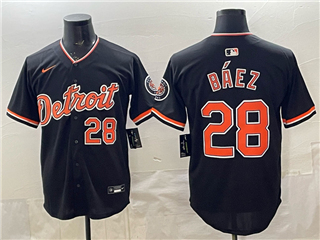 Detroit Tigers #28 Javier Baez Alternate Black Limited Jersey
