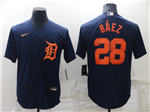 Detroit Tigers #28 Javier Baez Navy/Orange Cool Base Jersey