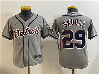 Detroit Tigers #29 Tarik Skubal Youth Gray Limited Jersey