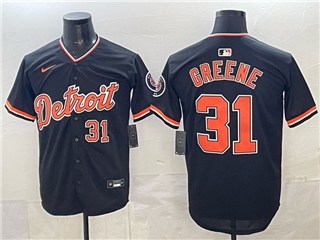 Detroit Tigers #31 Riley Greene Alternate Black Limited Jersey
