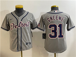 Detroit Tigers #31 Riley Greene Youth Gray Limited Jersey