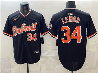 Detroit Tigers #34 Chet Lemon Alternate Black Limited Jersey