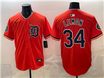 Detroit Tigers #34 Chet Lemon Orange Limited Jersey