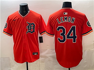 Detroit Tigers #34 Chet Lemon Orange Limited Jersey