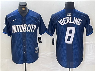 Detroit Tigers #8 Matt Vierling Navy 2024 City Connect Limited Jersey