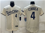 Minnesota Twins #4 Carlos Correa 2023 Alternate Cream Cool Base Jersey