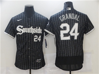 Chicago White Sox #24 Yasmani Grandal Black 2021 City Connect Flex Base Jersey