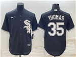 Chicago White Sox #35 Frank Thomas Black Cool Base Jersey