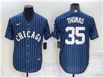 Chicago White Sox #35 Frank Thomas Blue Pinstripe Cool Base Jersey