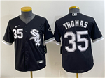 Chicago White Sox #35 Frank Thomas Youth Black Limited Jersey