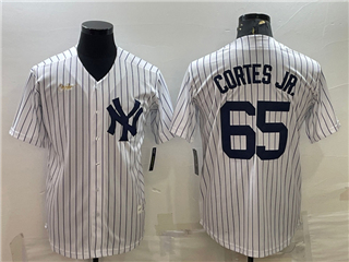 New York Yankees #65 Nestor Cortes Jr. White Cool Base Jersey