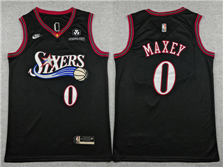 Philadelphia 76ers #0 Tyrese Maxey 2025-26 Black Classic Edition Swingman Jersey