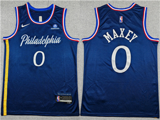 Philadelphia 76ers #0 Tyrese Maxey 2025-26 Navy City Edition Swingman Jersey