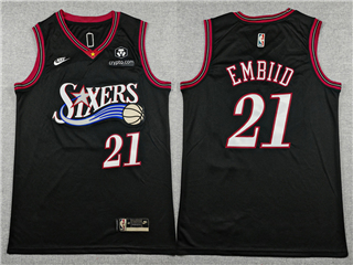 Philadelphia 76ers #21 Joel Embiid 2025-26 Black Classic Edition Swingman Jersey