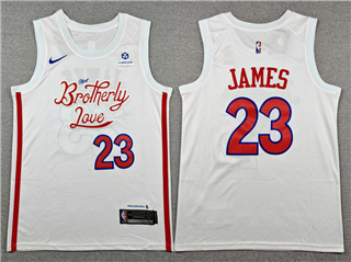 Philadelphia 76ers #23 Lebron James White City Edition Swingman Jersey