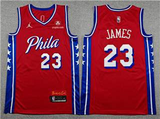 Philadelphia 76ers #23 Lebron James Red Statement Edition Swingman Jersey