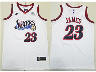 Philadelphia 76ers #23 Lebron James White Classic Swingman Jersey