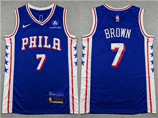 Philadelphia 76ers #7 Jaylen Brown Blue Swingman Jersey