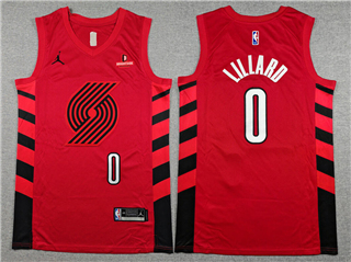 Portland Trail Blazers #0 Damian Lillard Red Statement Swingman Jersey