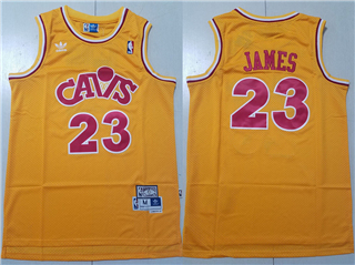 Cleveland Cavaliers #23 LeBron James Gold Hardwood Classics Jersey
