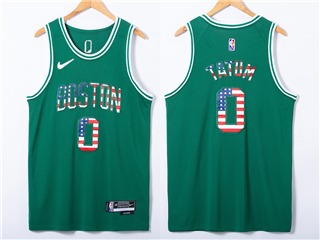 Boston Celtics #0 Jayson Tatum Green US Flag Number Swingman Jersey