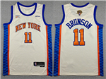 New York Knicks #11 Jalen Brunson Cream City 2026 NBA Finals Patch Swingman Jersey