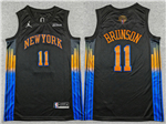 New York Knicks #11 Jalen Brunson Black Statement 2026 NBA Finals Patch Swingman Jersey