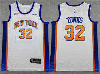 New York Knicks #32 Karl-Anthony Towns 2025-26 White City Edition Swingman Jersey
