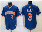 New York Knicks #3 Josh Hart Blue 2026 Finals Patch Baseball Jersey
