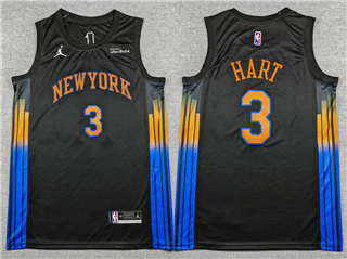 New York Knicks #3 Josh Hart 2025-26 Black Statement Edition Swingman Jersey